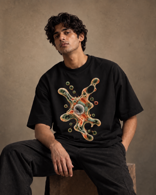 Black Oversized Tee - Amoeba