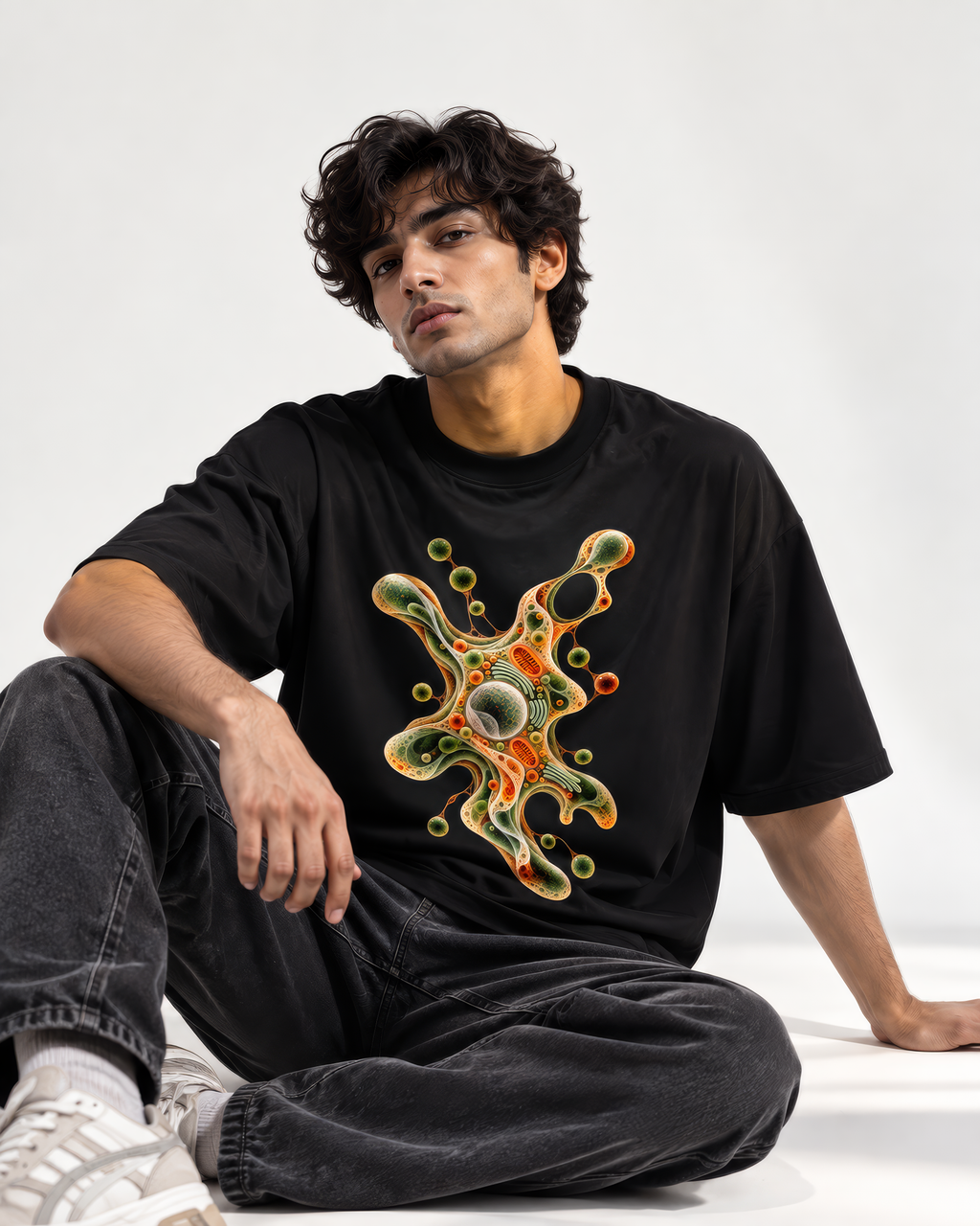 Black Oversized Tee - Amoeba