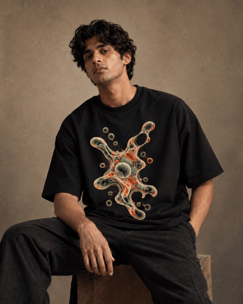 Black Oversized Tee - Amoeba - PALACE SOCIETY